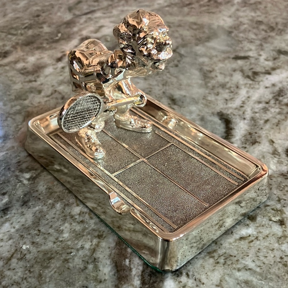 🇺🇸4 For $20 Vintage International Giftwares Silver Plated Tennis Player Ashtray